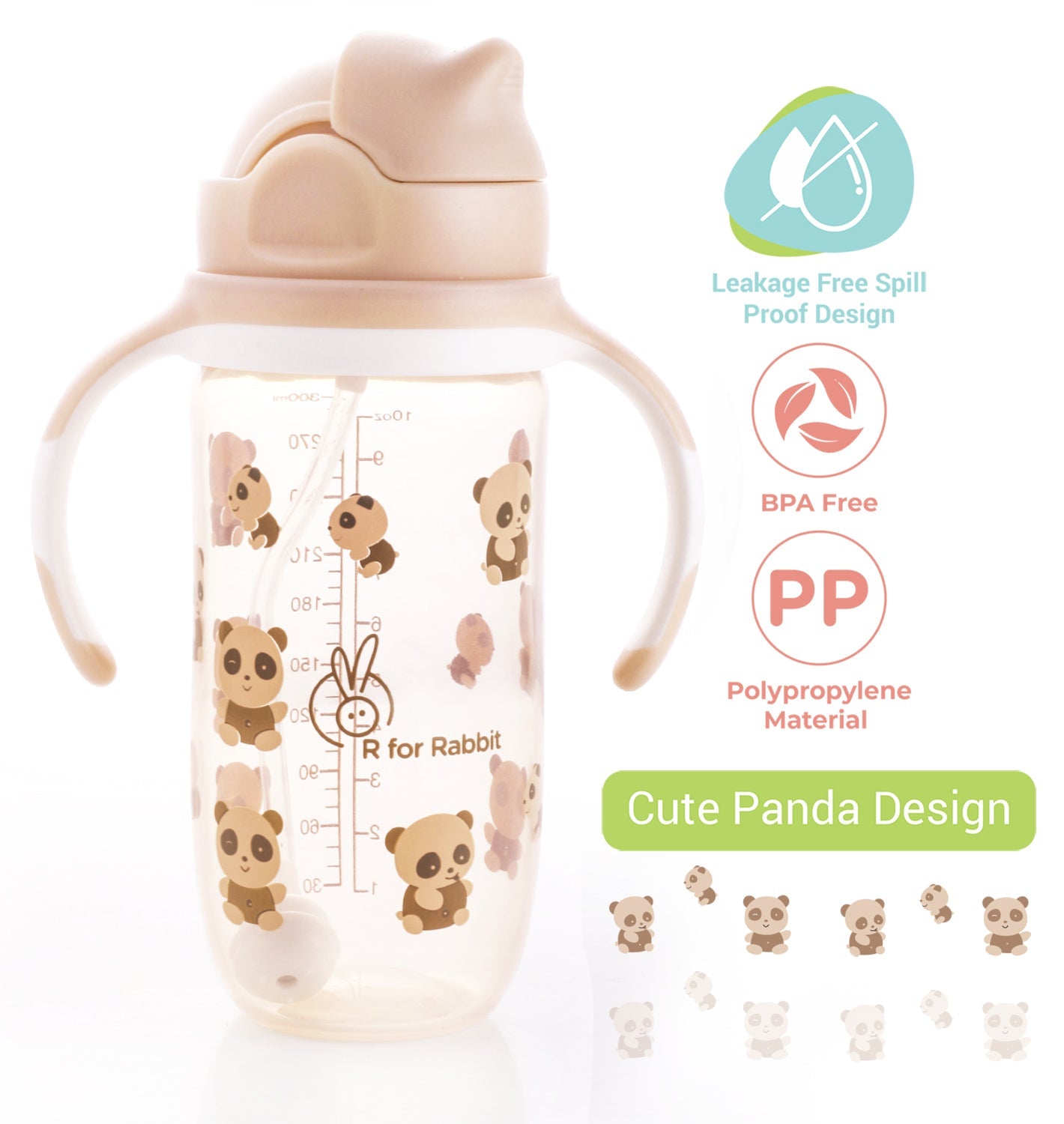 R for Rabbit Bubble Baby Straw Sippers - Yellow - SIBUY01