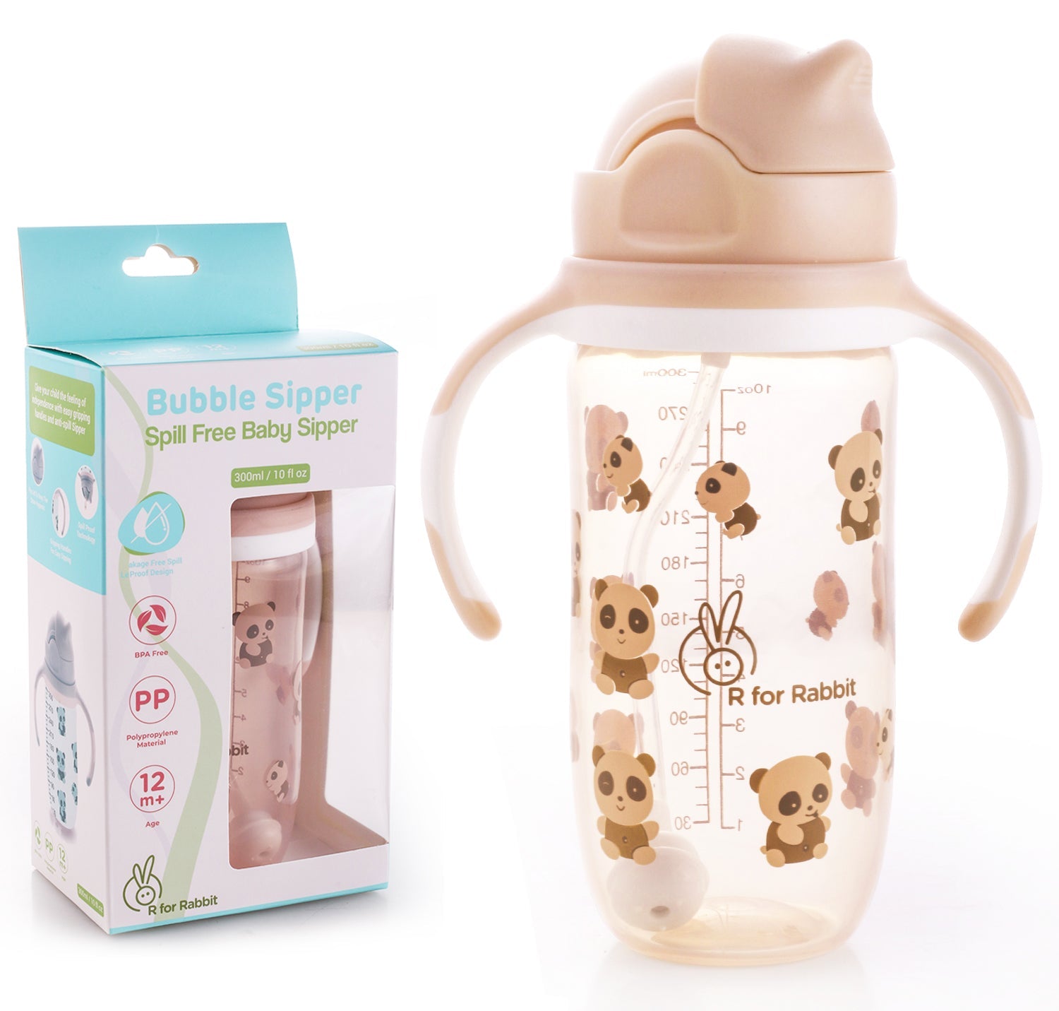 R for Rabbit Bubble Baby Straw Sippers - Yellow - SIBUY01