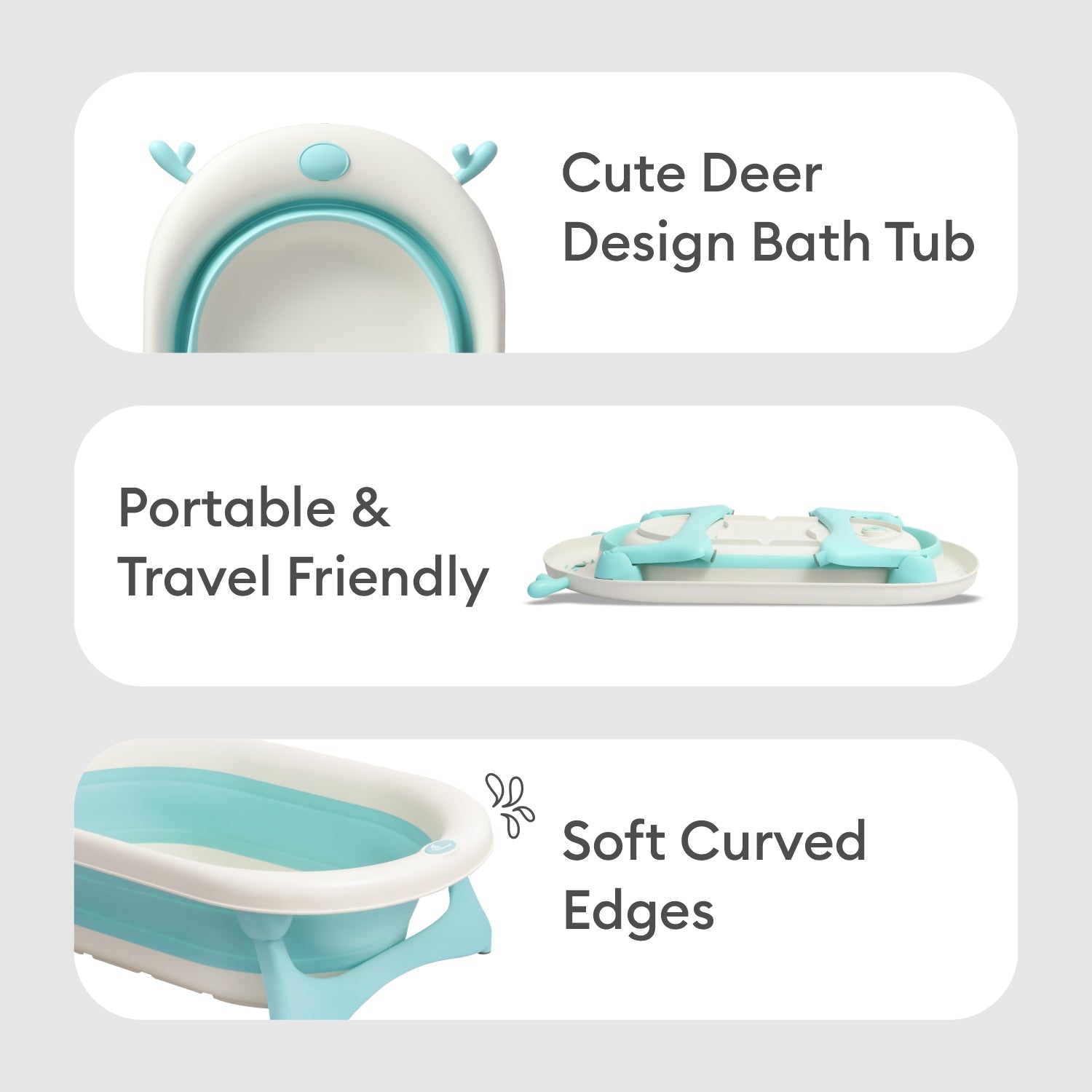 R for Rabbit Bubble Double Aqua Baby Bath Tub - Blue - BTBDAB3