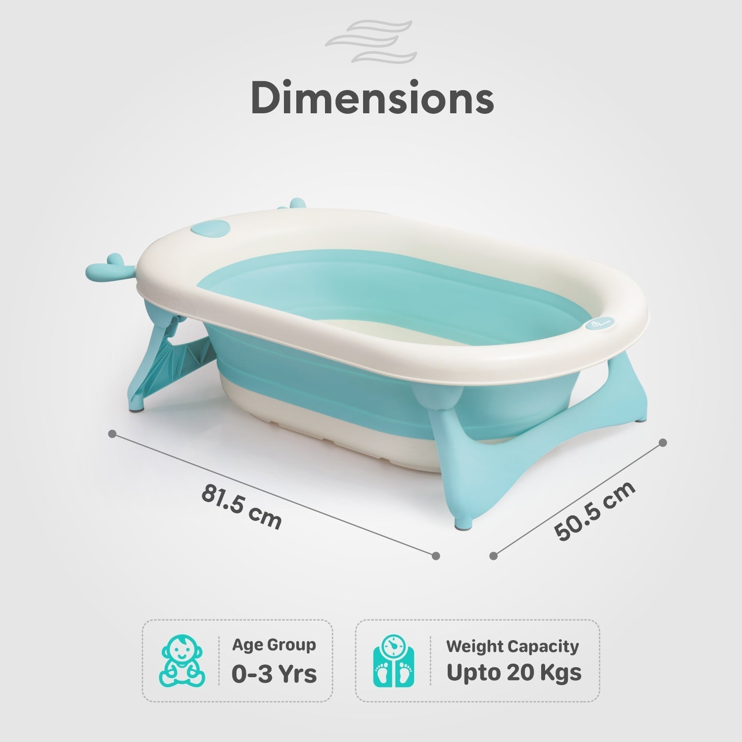 R for Rabbit Bubble Double Aqua Baby Bath Tub - Blue - BTBDAB3