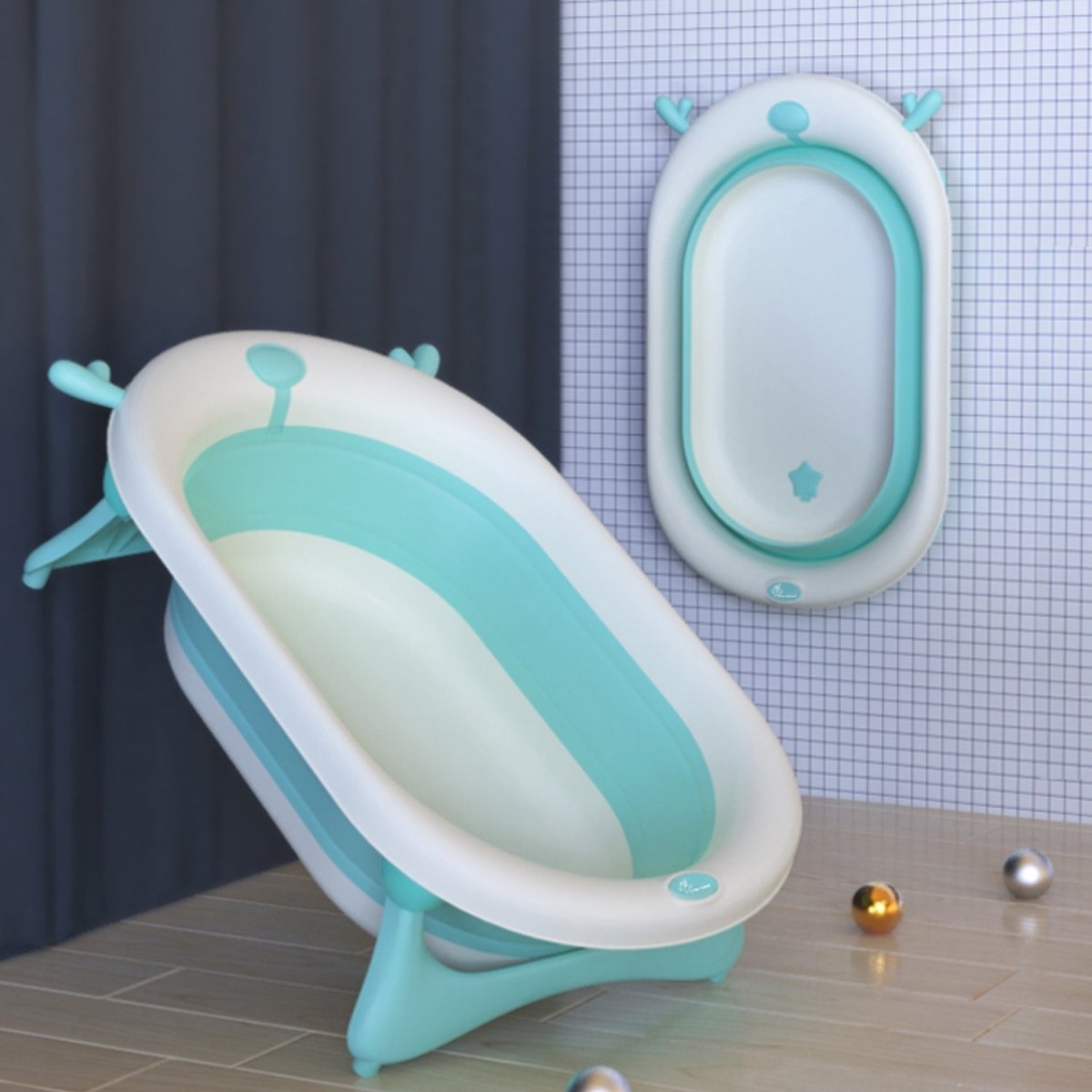 R for Rabbit Bubble Double Aqua Baby Bath Tub- Blue - BTBDAB3