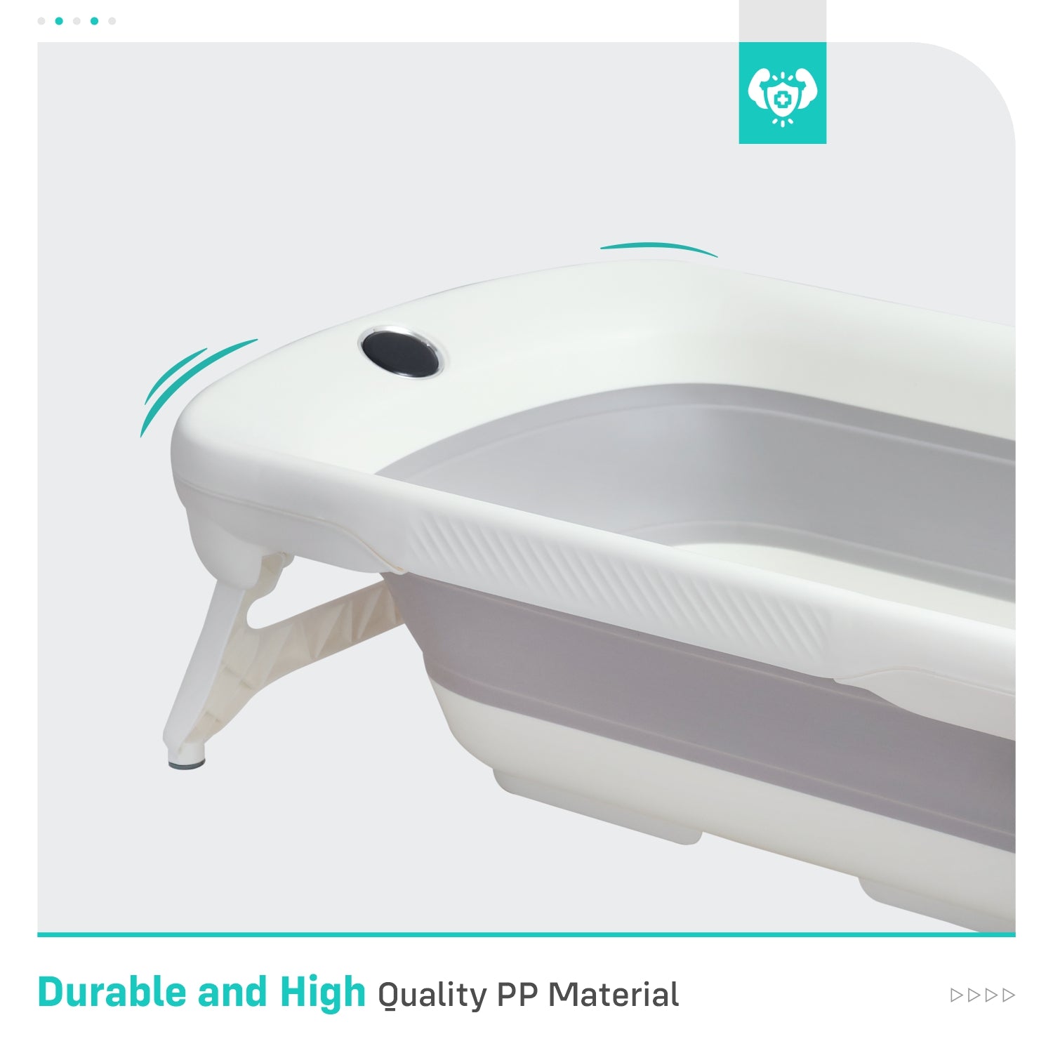 R for Rabbit Bubble Double Smart Baby Bath Tub - Grey White - BTBDSGW3