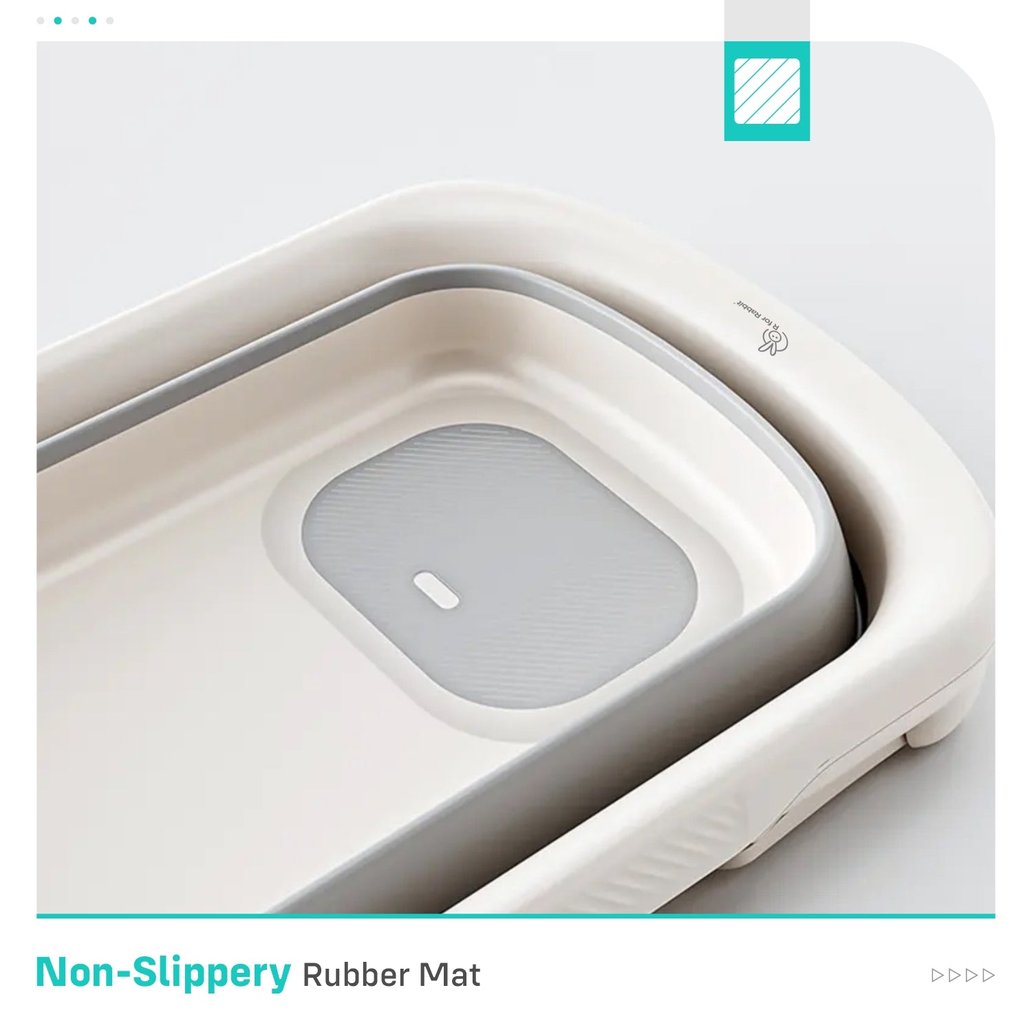 R for Rabbit Bubble Double Smart Baby Bath Tub - Grey White - BTBDSGW3