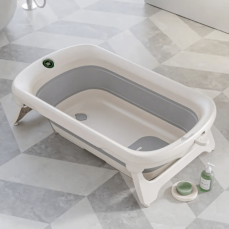 R for Rabbit Bubble Double Smart Baby Bath Tub - Grey White - BTBDSGW3