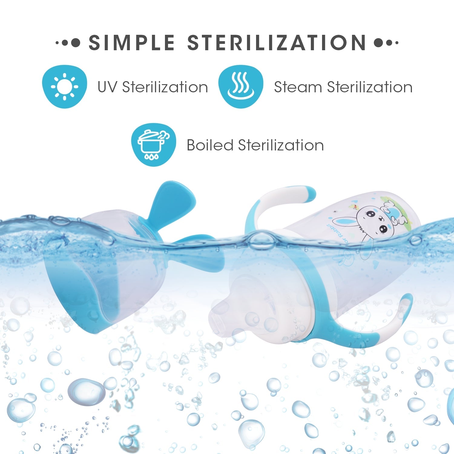 R for Rabbit Bunny Baby Spout Sippy Cup - Blue - Sippers