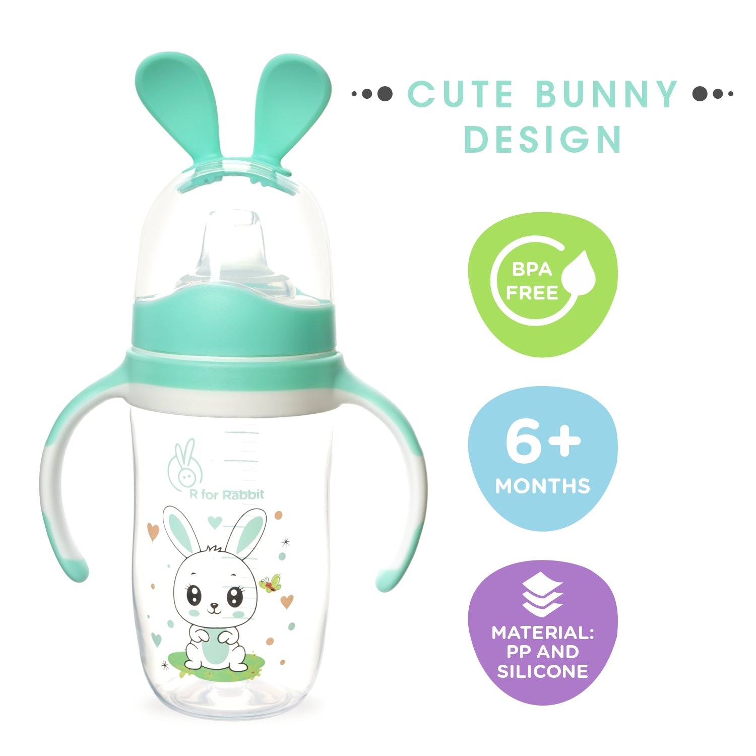 R for Rabbit Bunny Baby Spout Sippy Cup - Green - Sippers