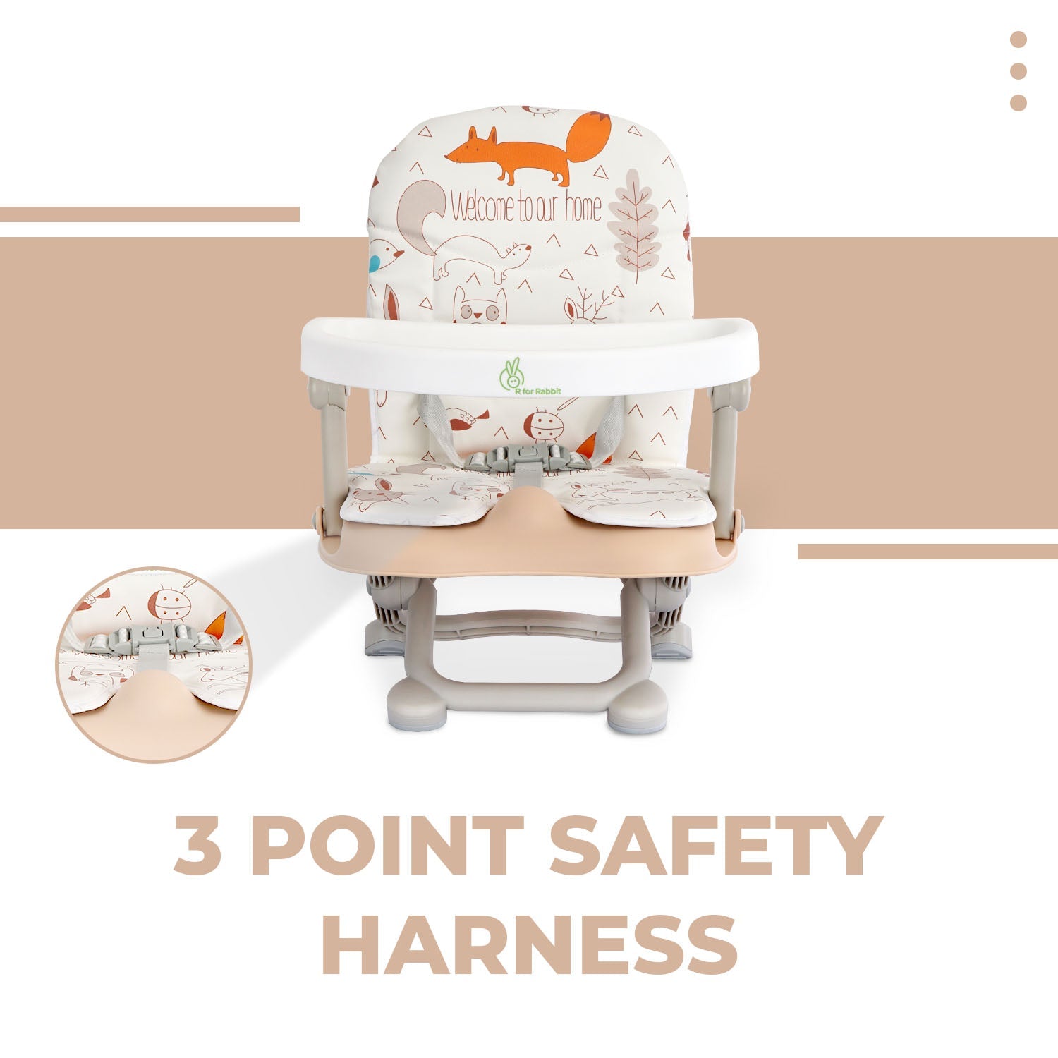 R For Rabbit Candy Pop - The Stylish Booster Chair - Beige - BOCPBE1