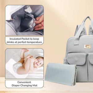 R for Rabbit Caramello Breezy Diaper Bags Grey Baby Gear - Diaper Bags