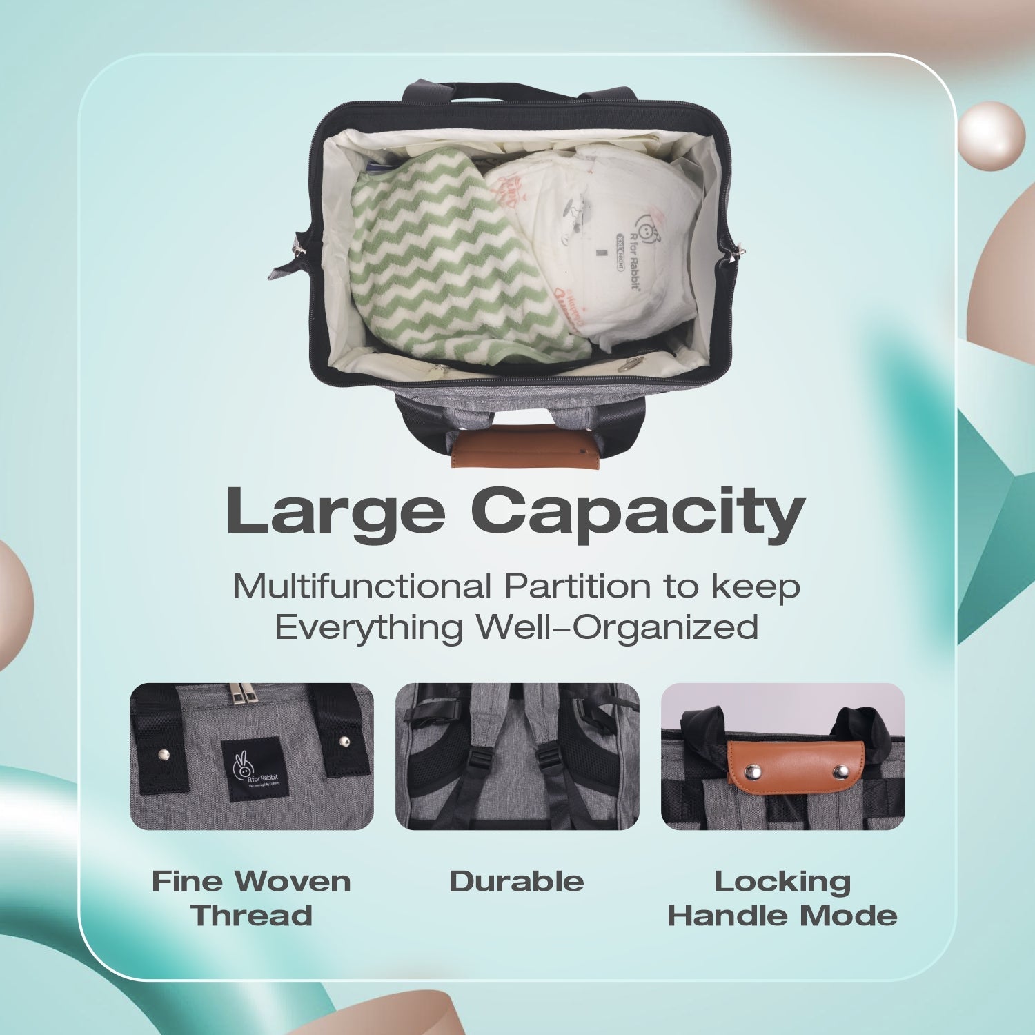 R for Rabbit Caramello Delight Diaper Bags Black Grey Baby Gear - Diaper Bags