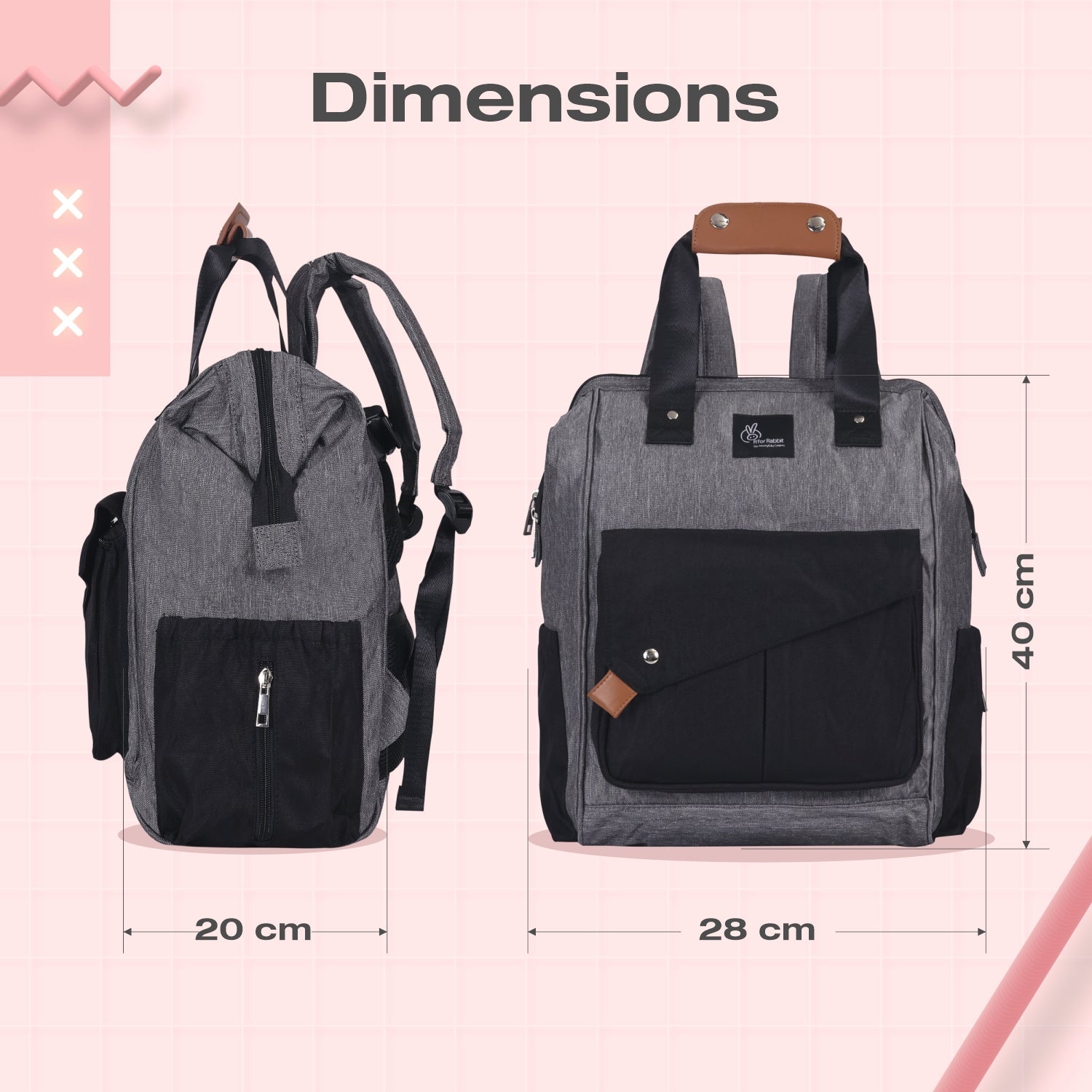 R for Rabbit Caramello Delight Diaper Bags Black Grey Baby Gear - Diaper Bags