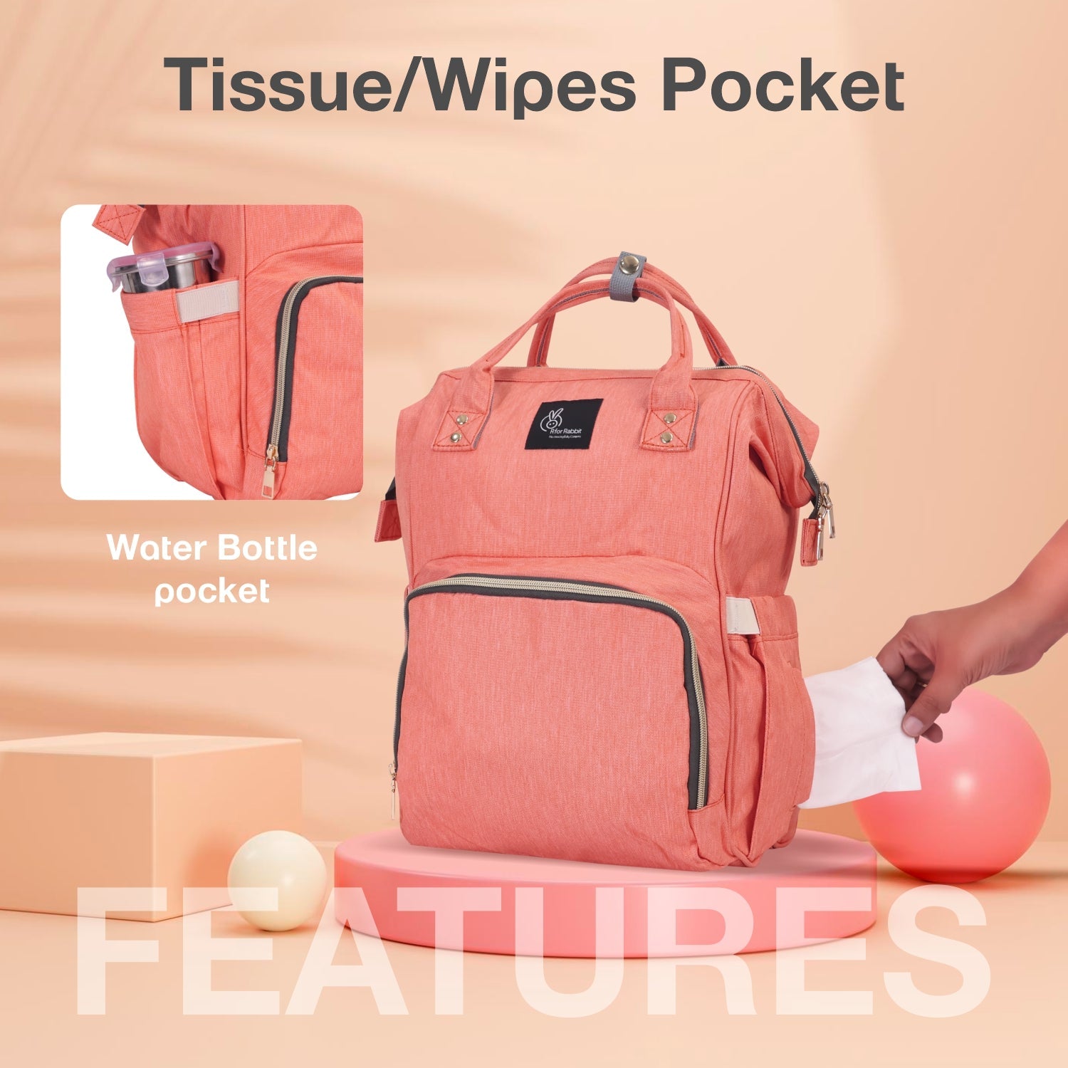 R for Rabbit Caramello Diaper Bag - Pink - DBCMP01