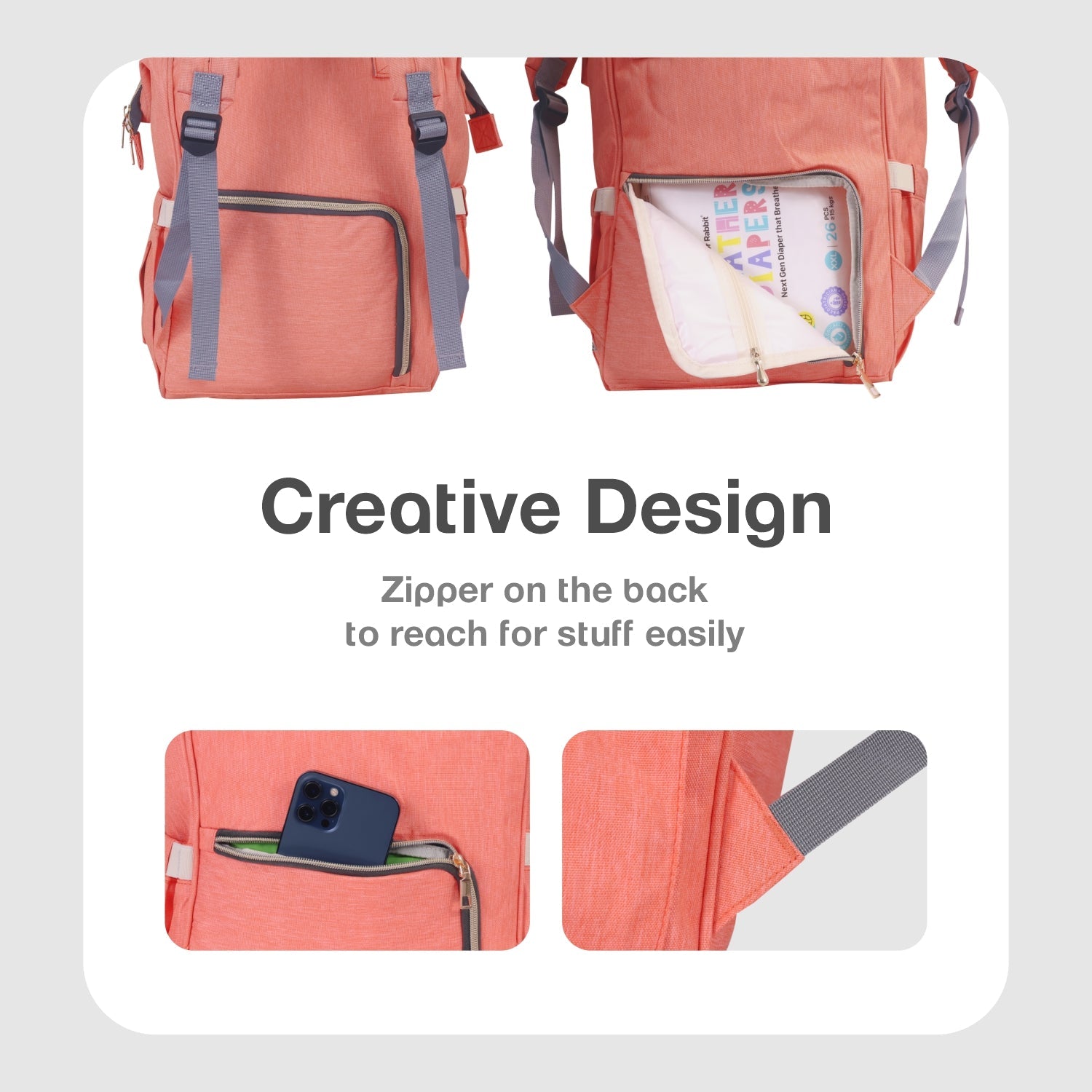 R for Rabbit Caramello Diaper Bag - Pink - DBCMP01