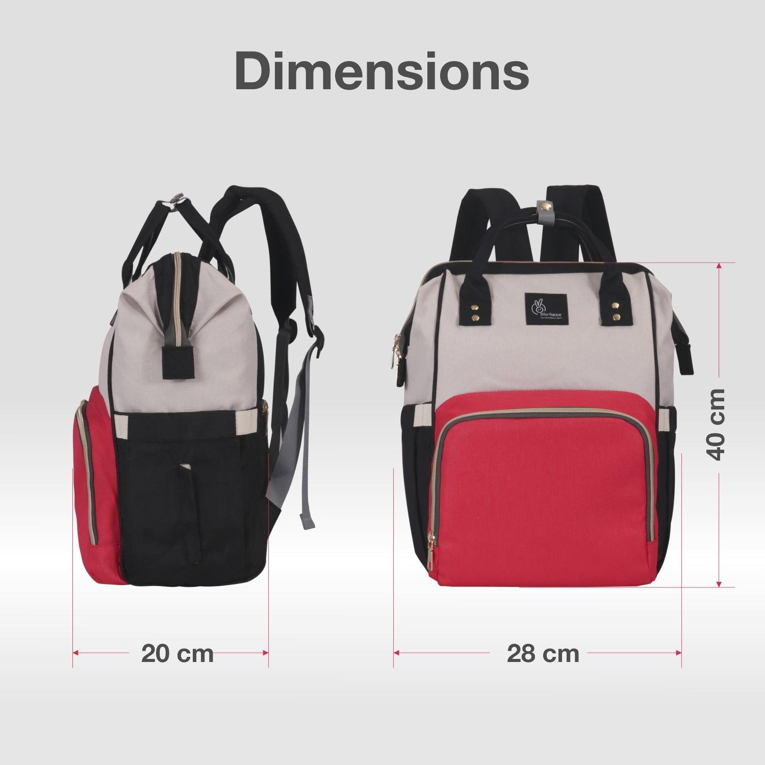R for Rabbit Caramello Diaper Bag - Red Cream - DBCMRC1