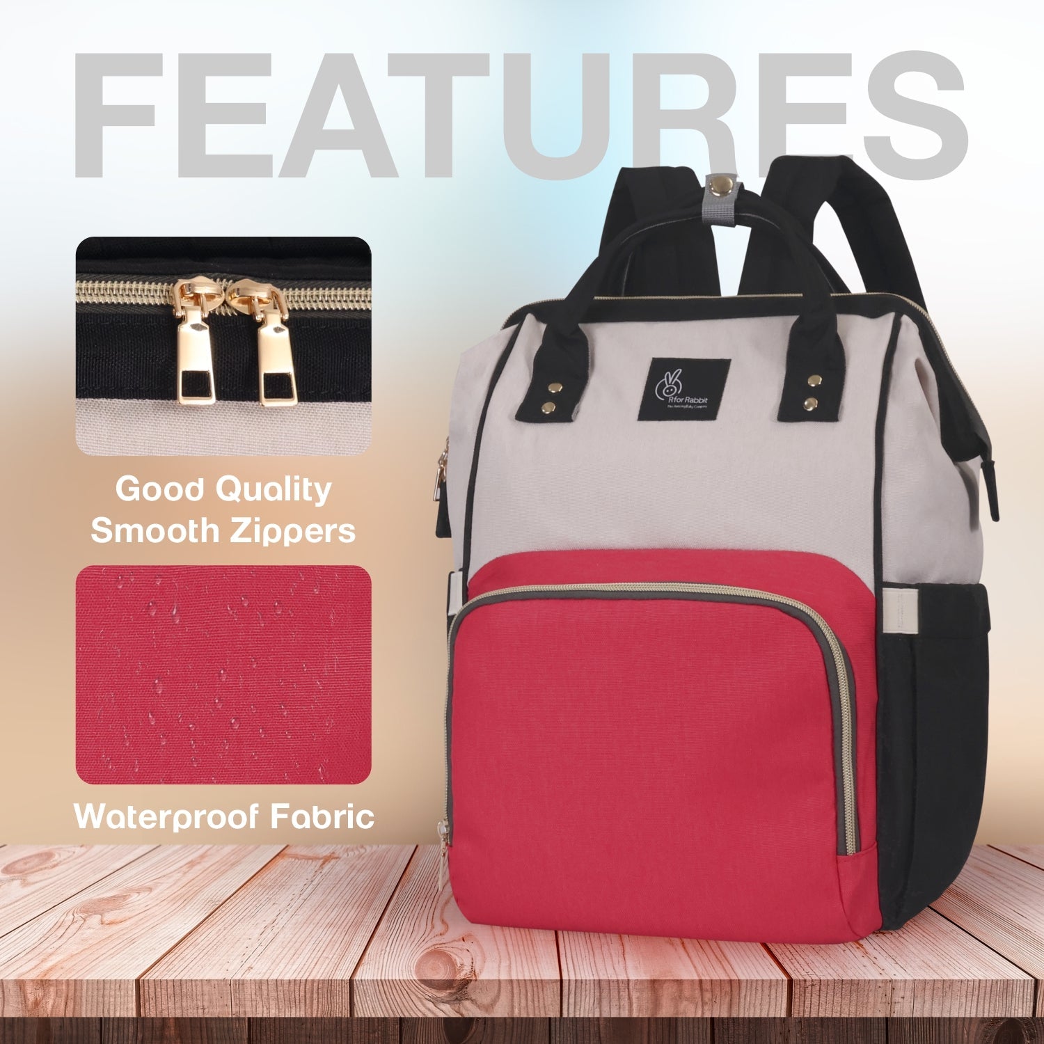 R for Rabbit Caramello Diaper Bag - Red Cream - DBCMRC1
