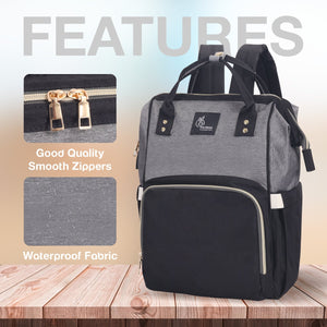 R for Rabbit Caramello Diaper Bags - Black Grey - DBCMBG1