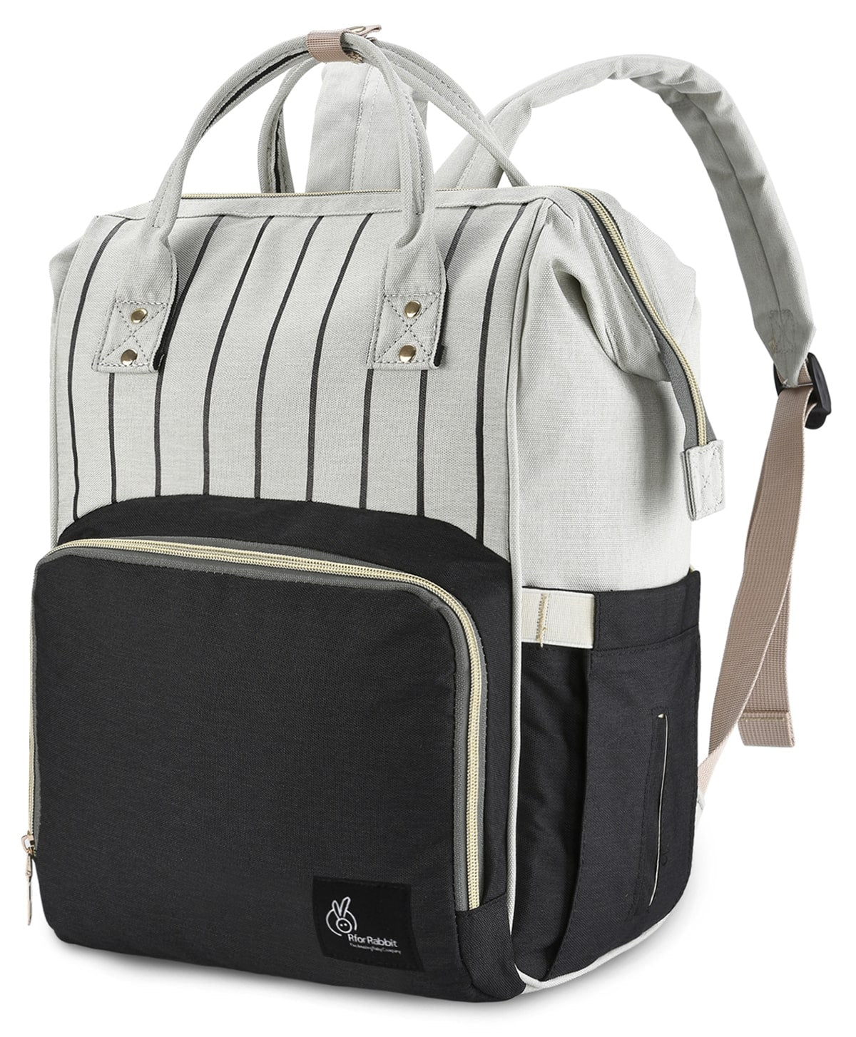 R for Rabbit Caramello Diaper Bags - Black strip - DBCMBS1