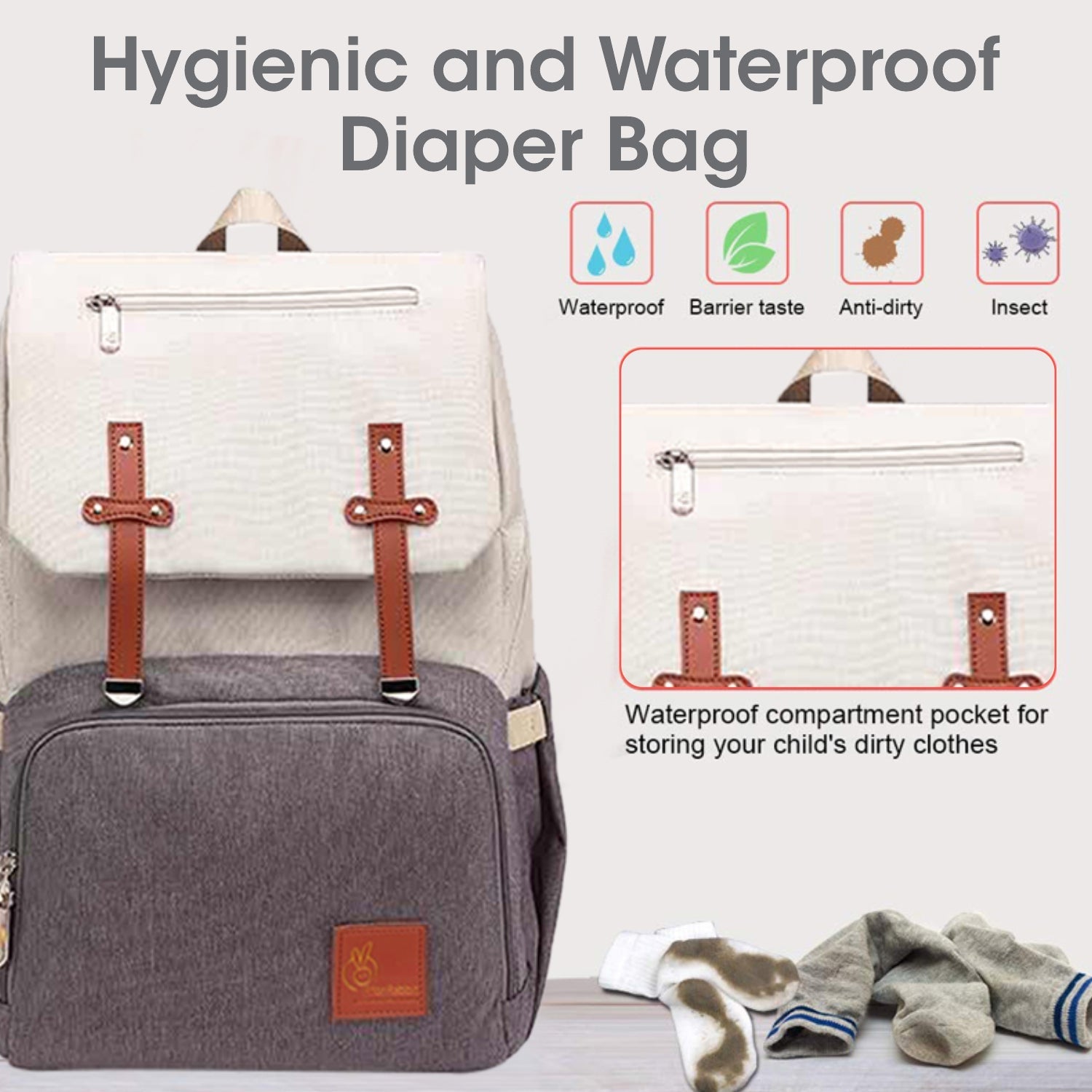 R for Rabbit Caramello Smart Diaper Bag - Beige Brown - DBCMSB1