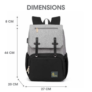 R for Rabbit Caramello Smart Diaper Bag - Grey Black - DBCMSG1
