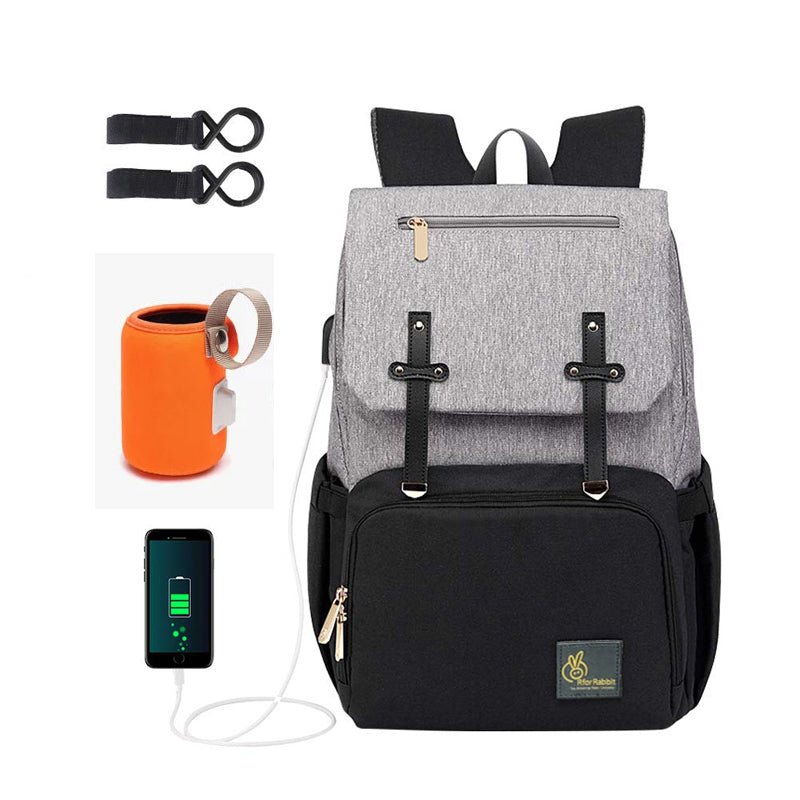 R for Rabbit Caramello Smart Diaper Bag - Grey Black - DBCMSG1