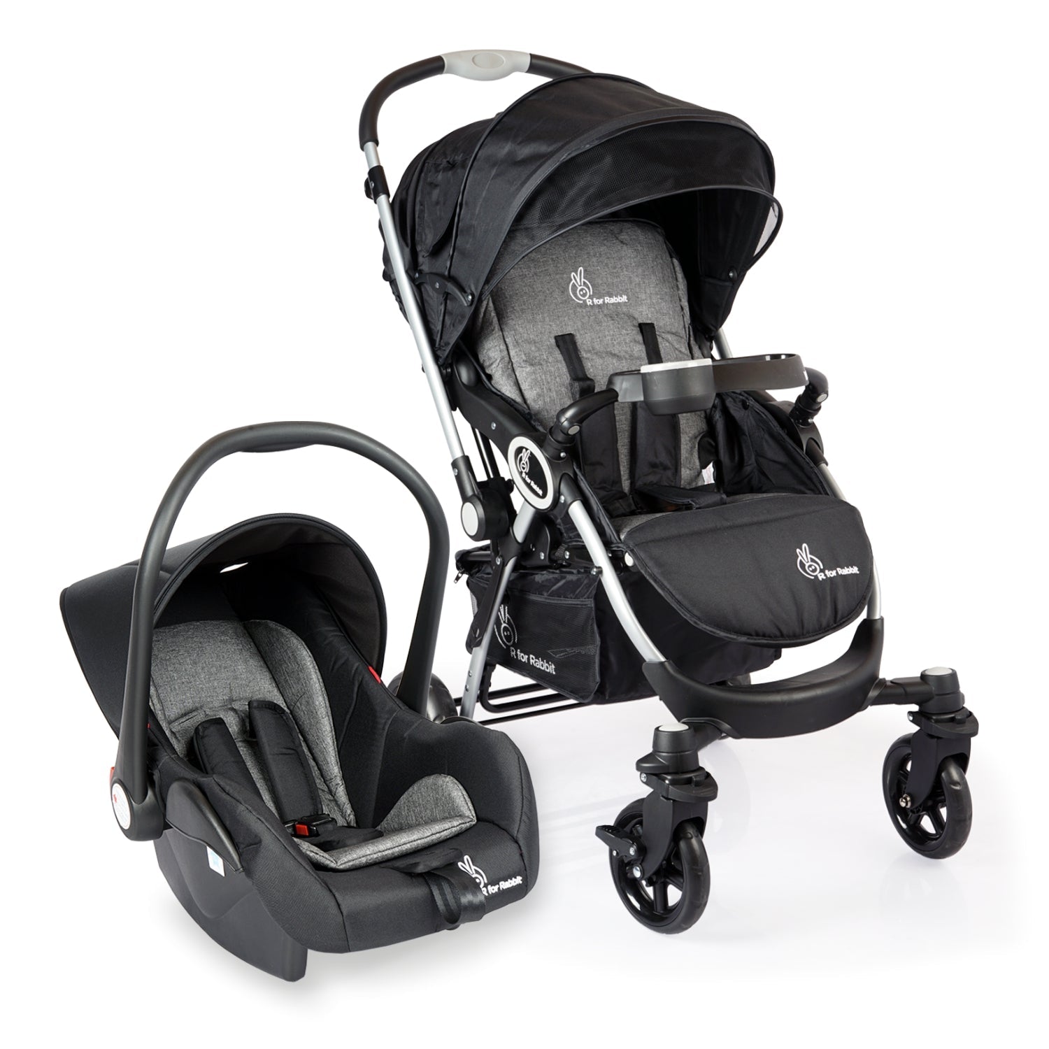 R for Rabbit Chcocolate Ride Travel System Travel System Black Grey Baby Gear - Baby Stroller & Prams