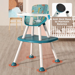 R for Rabbit Cherry Berry 3-in-1 High Chair Blue - Baby High Chair
