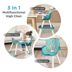 R for Rabbit Cherry Berry 3-in-1 High Chair Blue - Baby High Chair