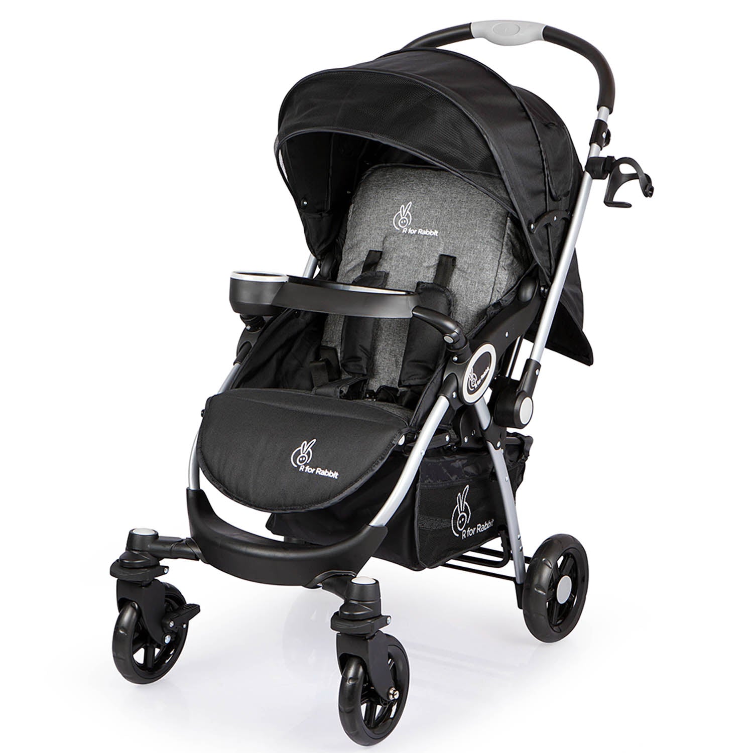 Pikaboo Rabbit R for Rabbit Chocolate Ride Baby Strollers - Black Grey - STCRBG1