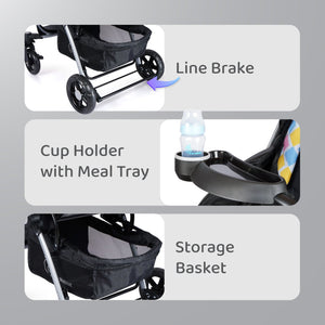 R for Rabbit Chocolate Ride Baby Strollers - Black Multi - STCRBM1