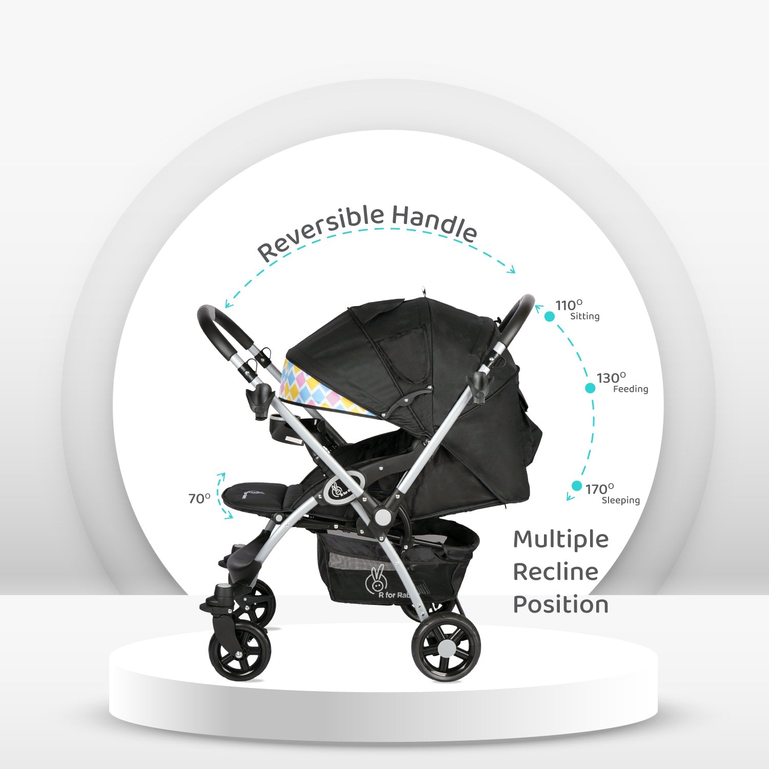 R for Rabbit Chocolate Ride Baby Strollers - Black Multi - STCRBM1