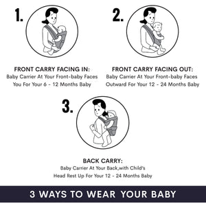 R For Rabbit Chubby Cheeks New Baby Carriers Black - BCCCBL2