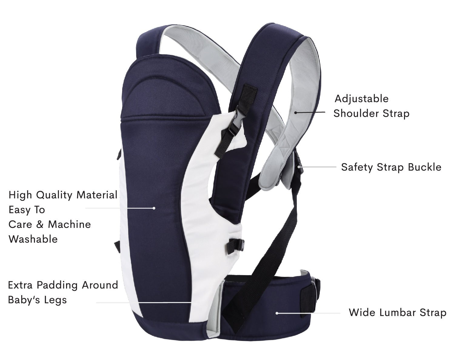 R For Rabbit Chubby Cheeks New Baby Carriers Black - BCCCBL2