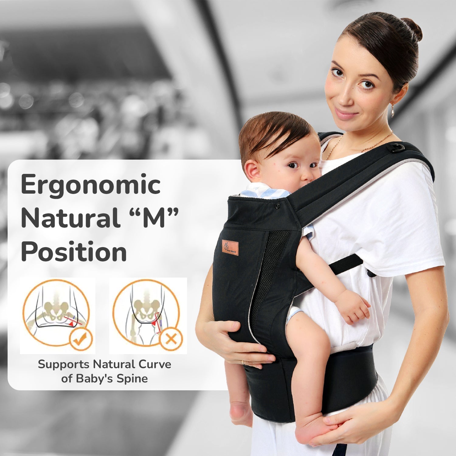 R for Rabbit Comfy Hug Ergo baby carrier - BCCHEBL1