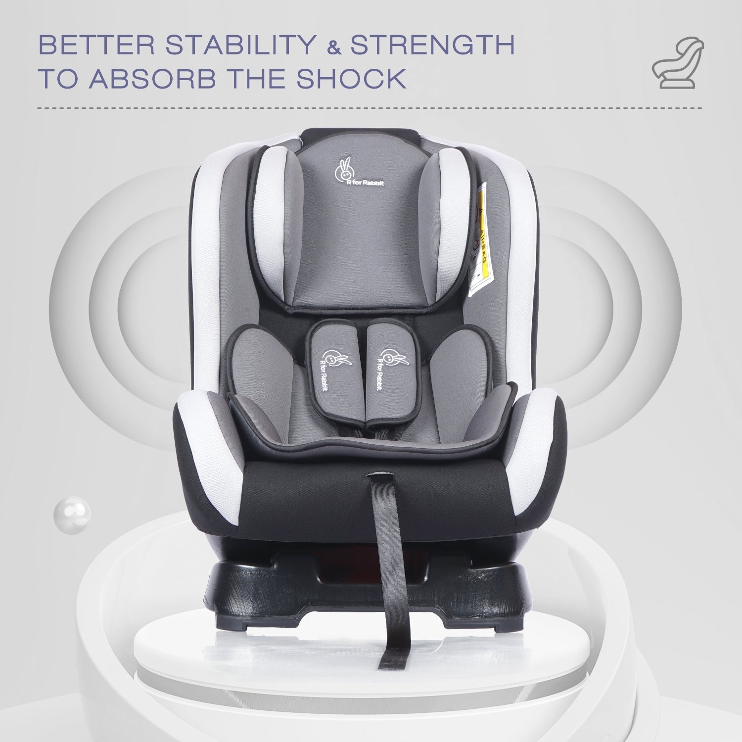 R for Rabbit Convertible Baby Car Seat Jack N Jill - Black Grey - CCJJBG1