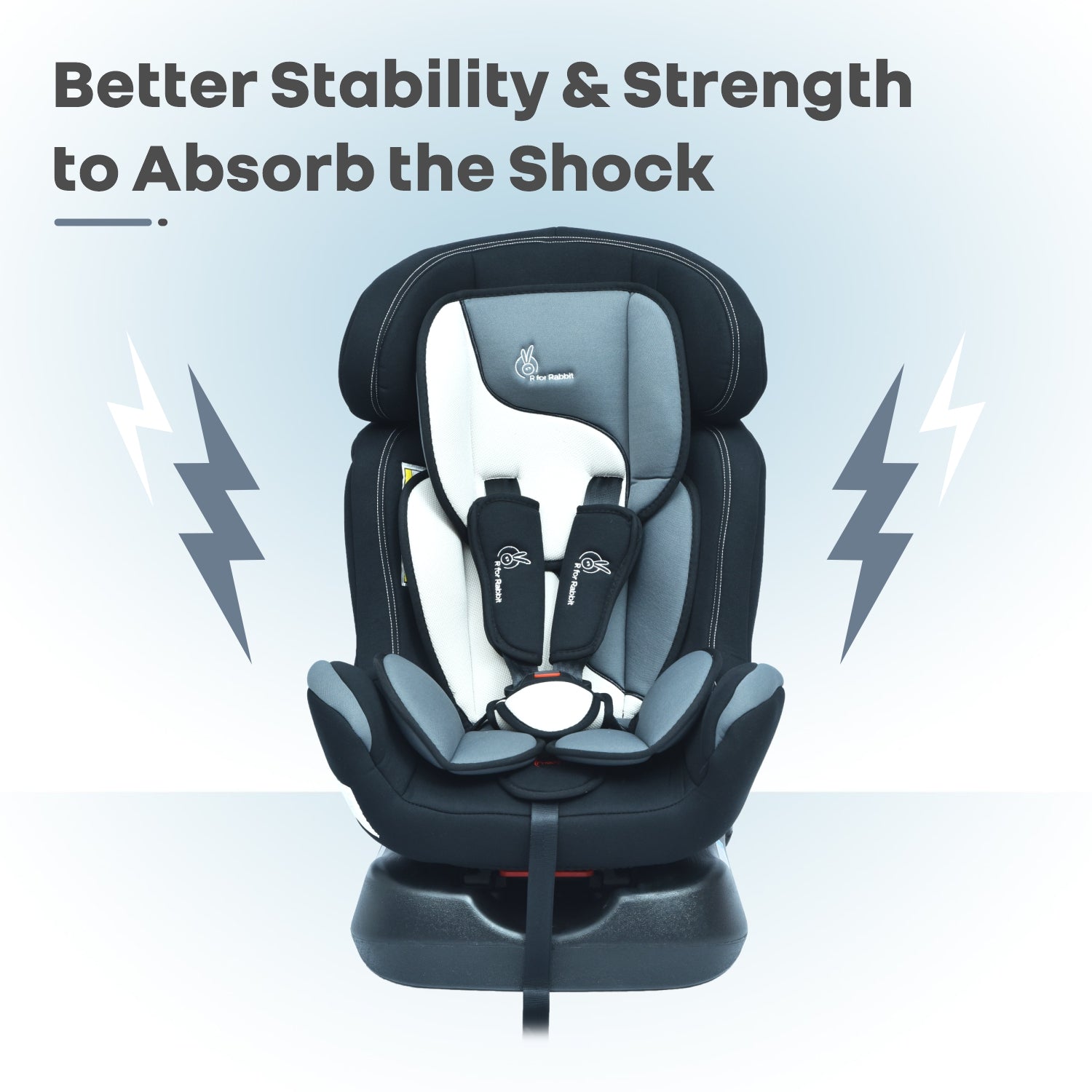 R for Rabbit Convertible Baby Car Seat Jack N Jill Grand - Black Multicolor - CCJJBM3