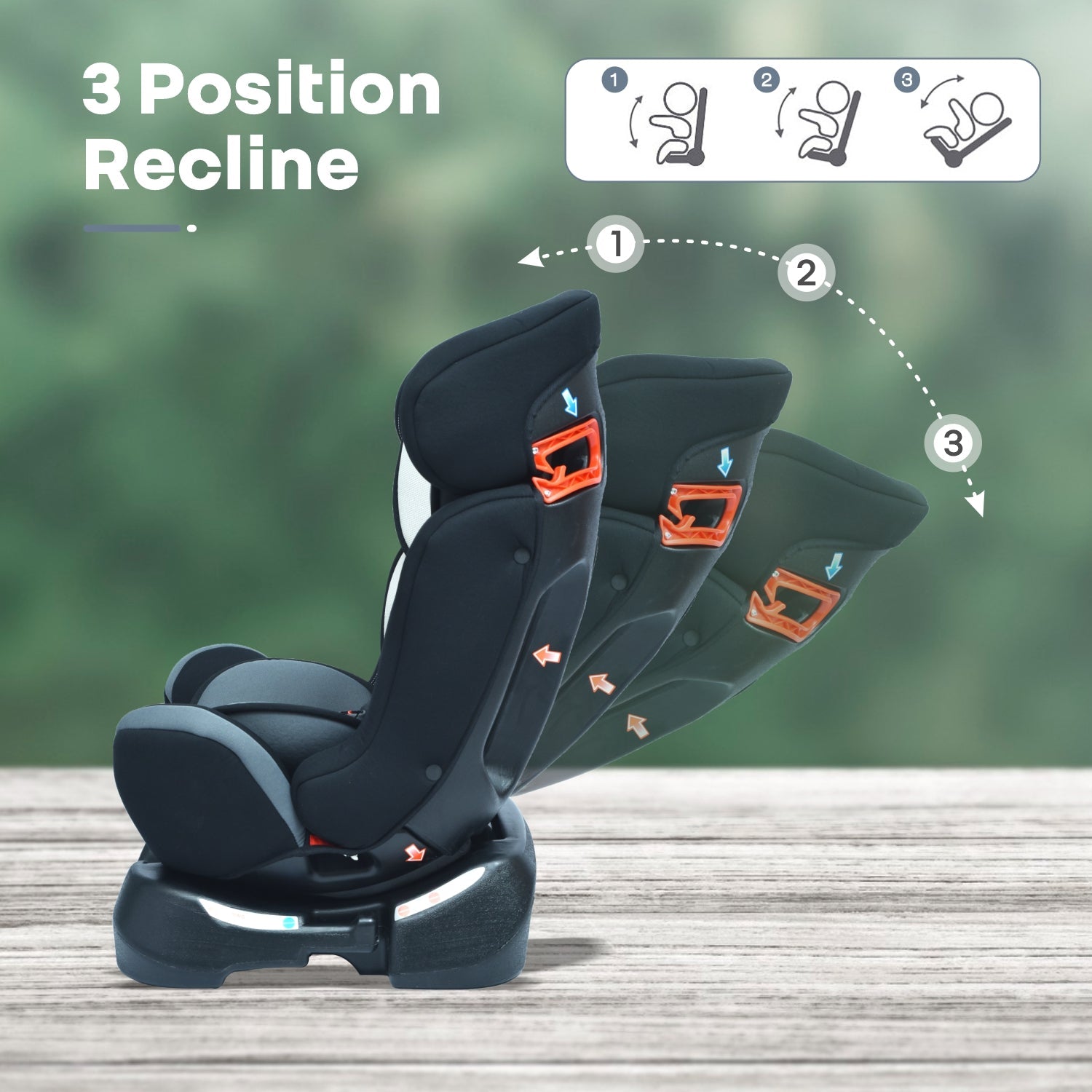 R for Rabbit Convertible Baby Car Seat Jack N Jill Grand - Black Multicolor - CCJJBM3