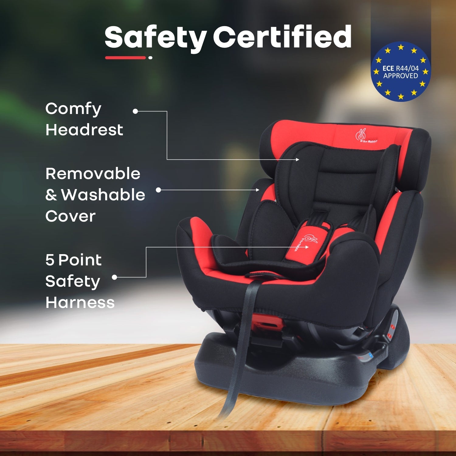 R for Rabbit Convertible Baby Car Seat Jack N Jill Grand - Red Black - CCJJRB3