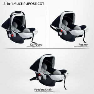 R for Rabbit Cozy 3 in 1 Multipurpose Baby Carry Cot, Rocker, Portable, Removable & Washable Cover, UV Protection Canopy - Carry Cot
