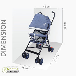R for Rabbit Cute Little Pixie Buggy - Blue Grey - Baby Stroller & Prams