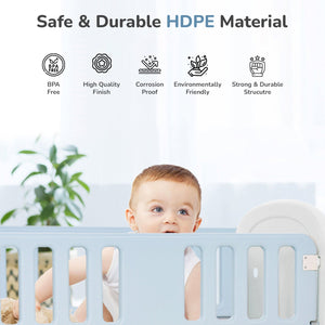 R for Rabbit Dream N Play Plus Cot - Grey Blue Baby Crib
