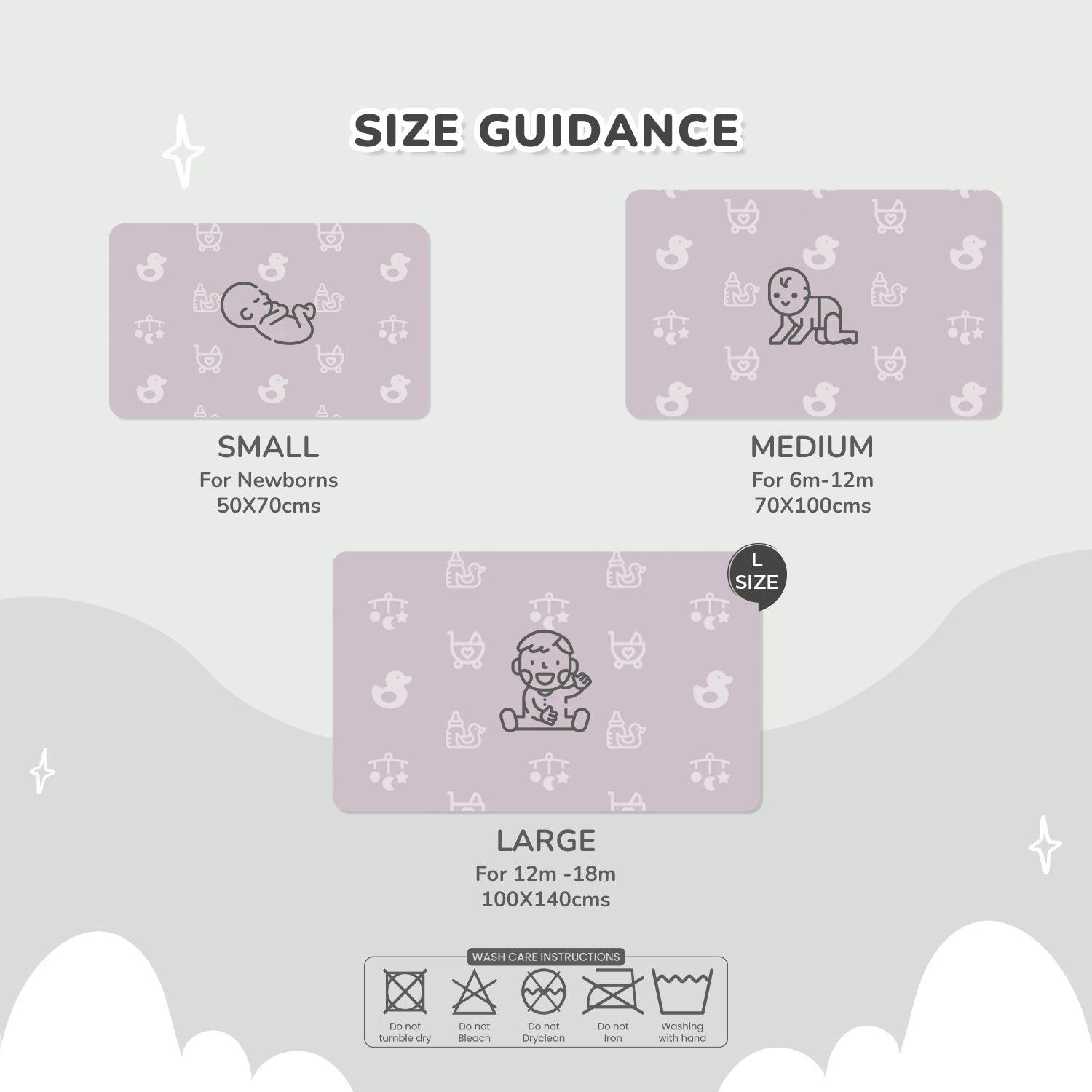 R for Rabbit Dry Nap L - Pack of 2 - Green & Grey - Diaper Changing Mats