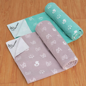 R for Rabbit Dry Nap S - Pack of 2 - Green & Grey - DSDNSGG2
