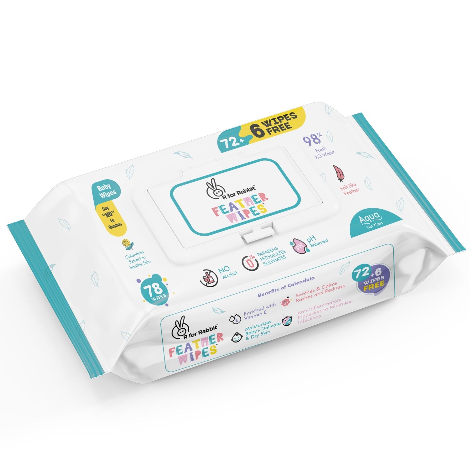 R for Rabbit Feather Aqua Wipes - Baby Wipes