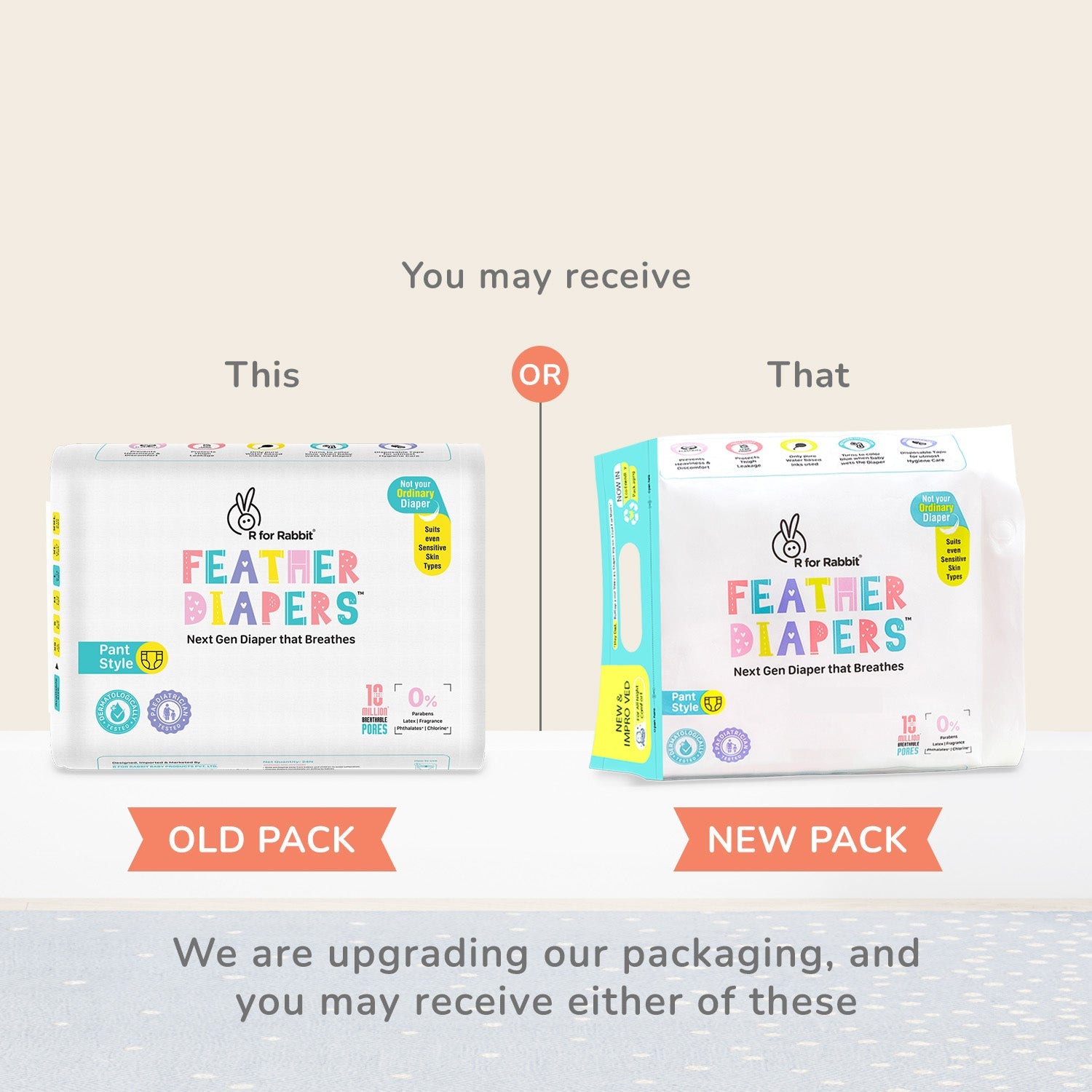 R for Rabbit Feather Diaper Pants - XL - Pack of 24 Baby Diaper