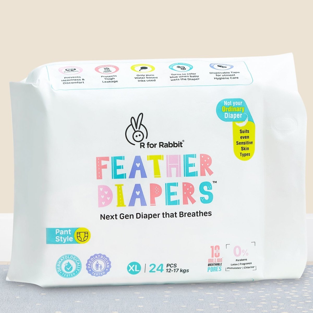 R for Rabbit Feather Diaper Pants- XL - DFD4R24