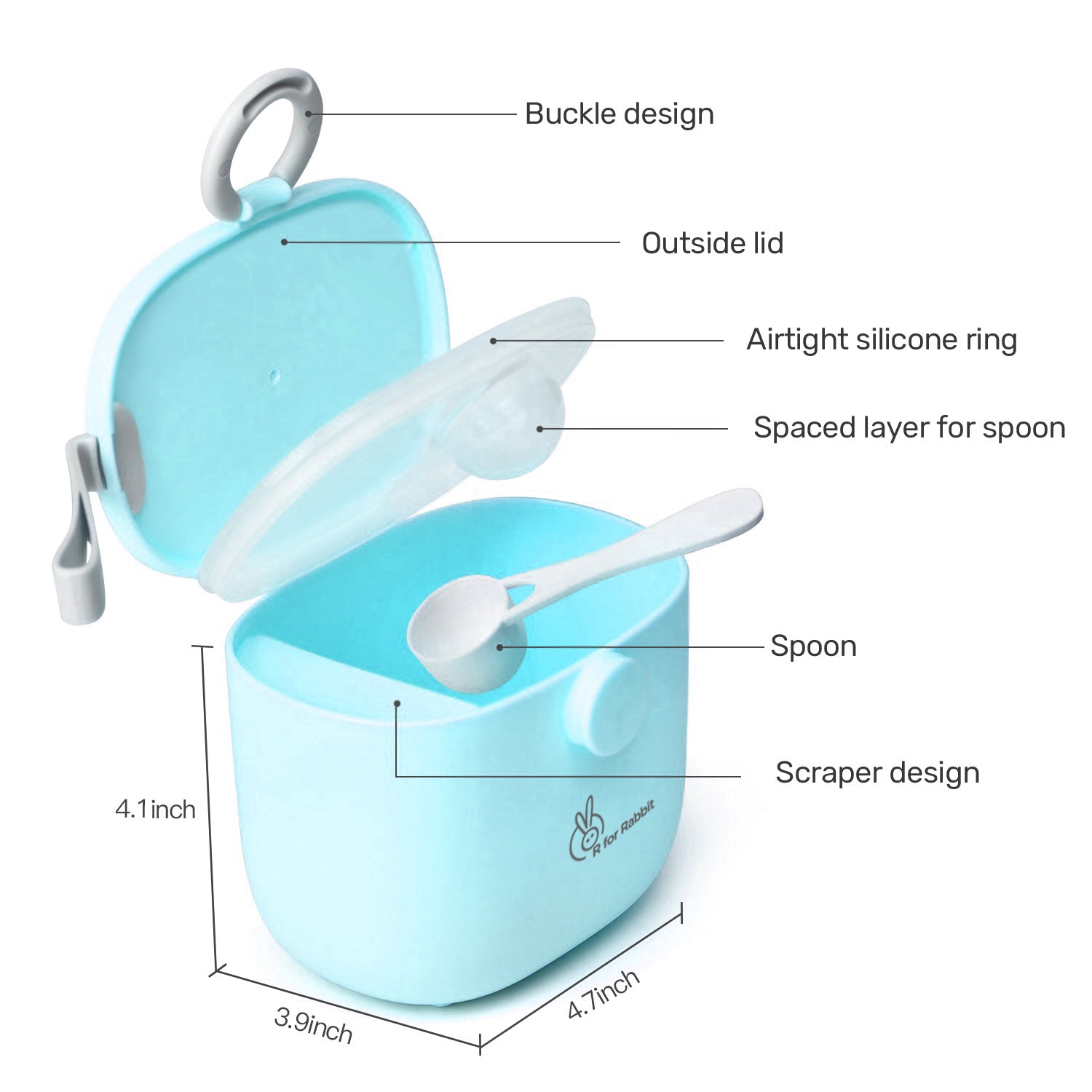 R for Rabbit First Feed Box - Blue - FFBXBL1
