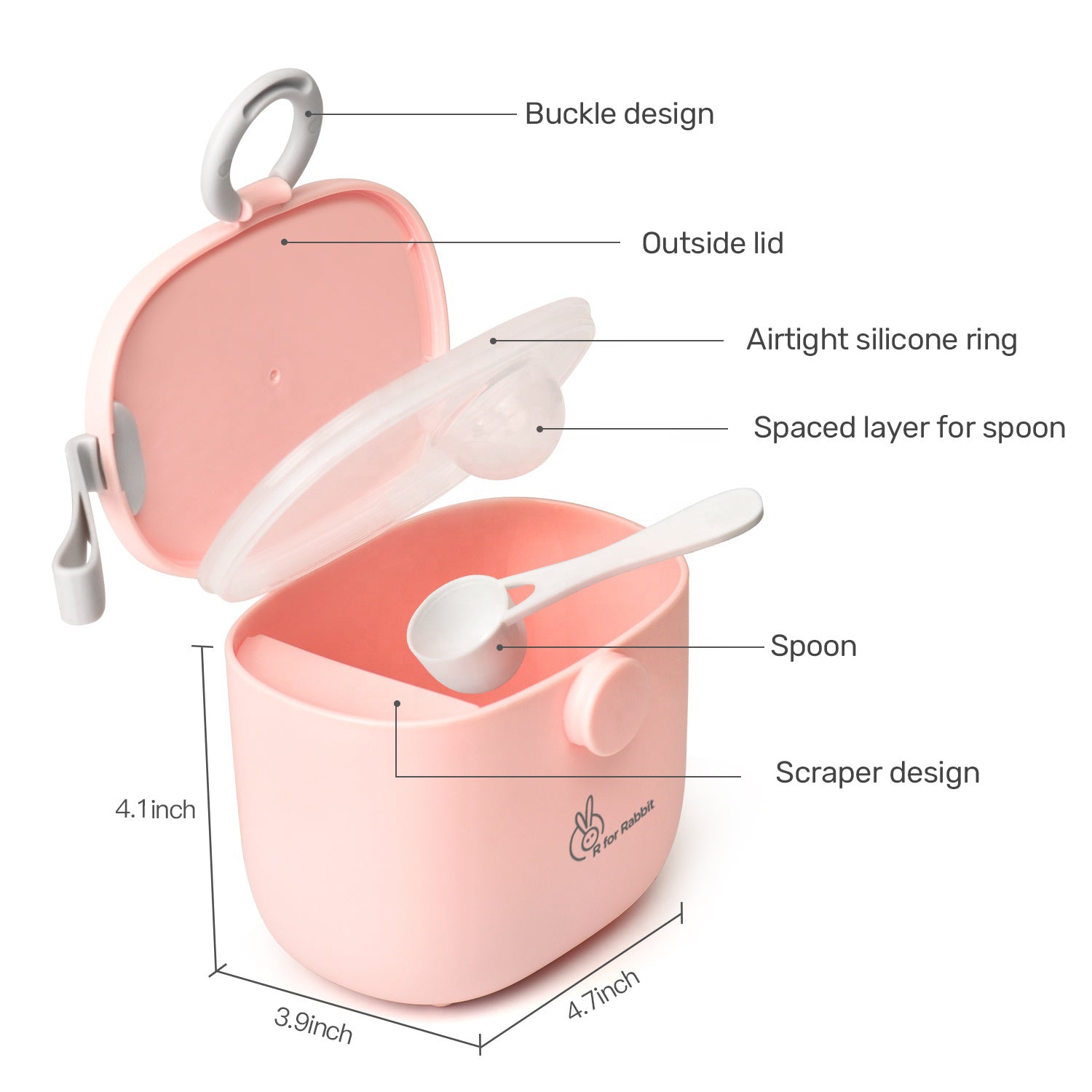 R for Rabbit First Feed Box - Pink - FFBXPN1