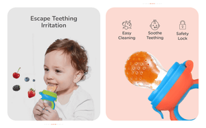 R for Rabbit First Feed Bunny Nibbler Orange Blue - Nibblers Pacifiers, Teethers and Rattles