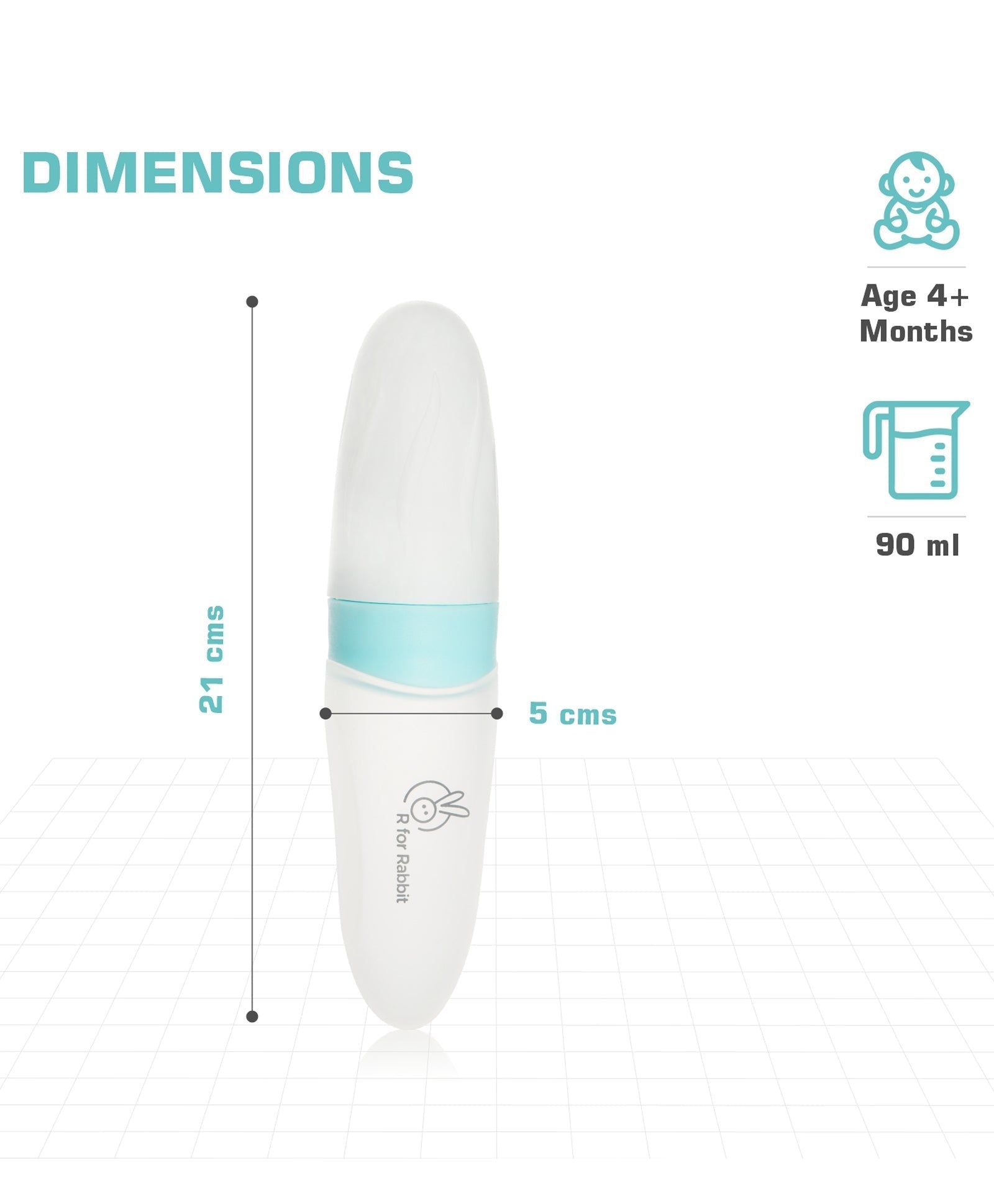 R for Rabbit First Feed Feeding Spoon - Blue - Food Feeder