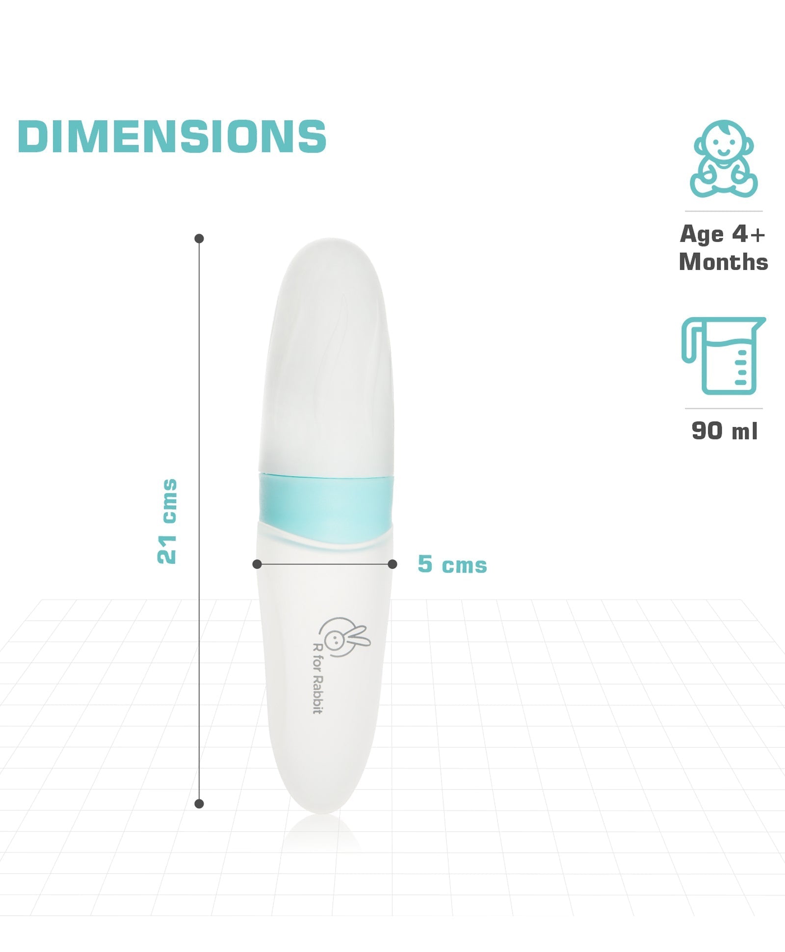 R for Rabbit First Feed Feeding Spoon - Blue - Food Feeder