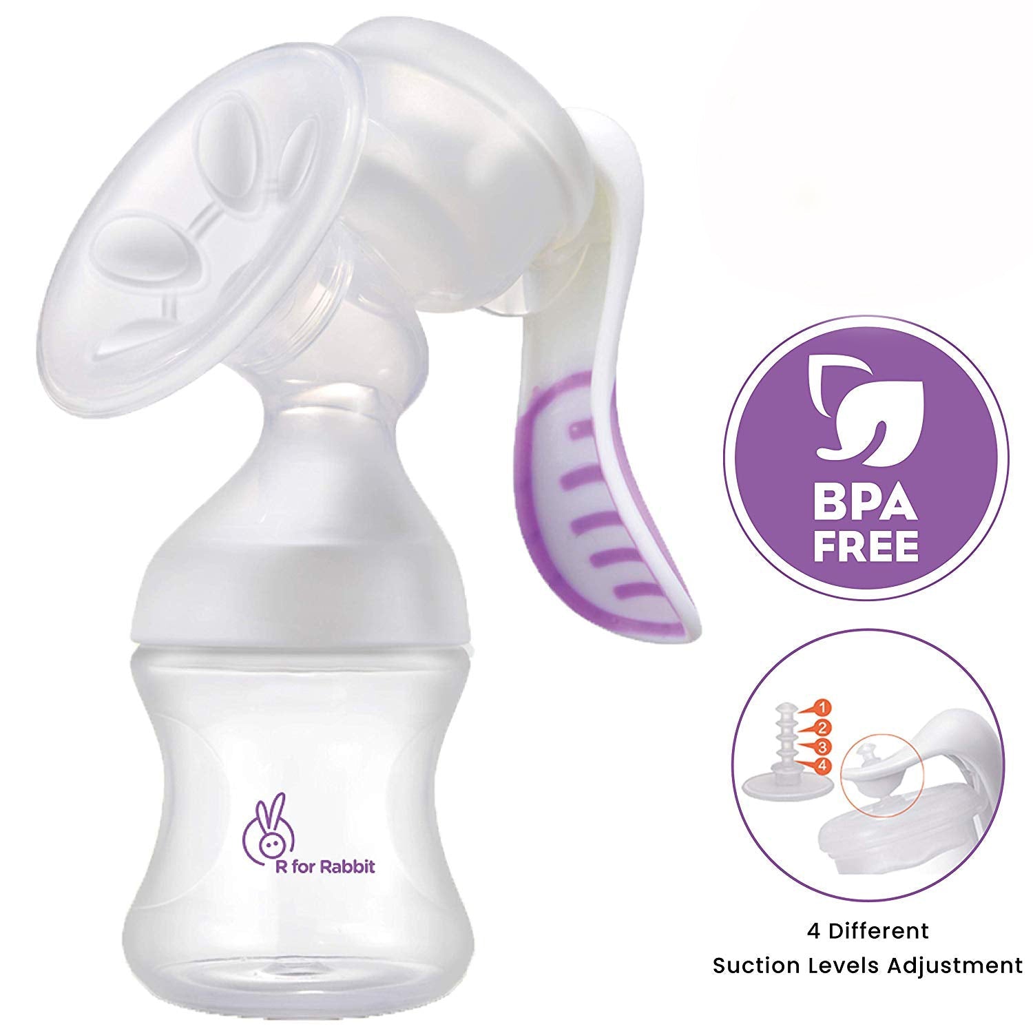 R for Rabbit First Feed Manual Breast Pump - Purple - Breast Pumps